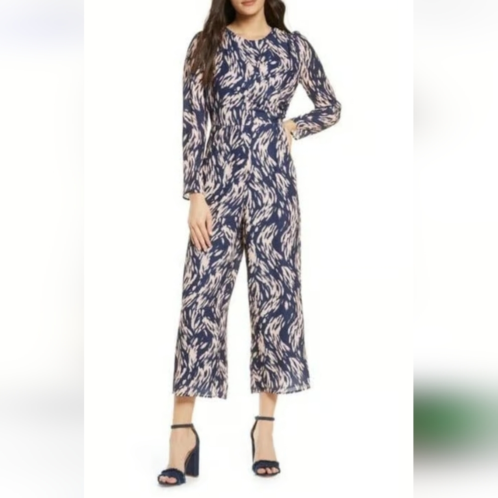Ali & Jay Elegant Navy and Pink Jumpsuit. Medium.